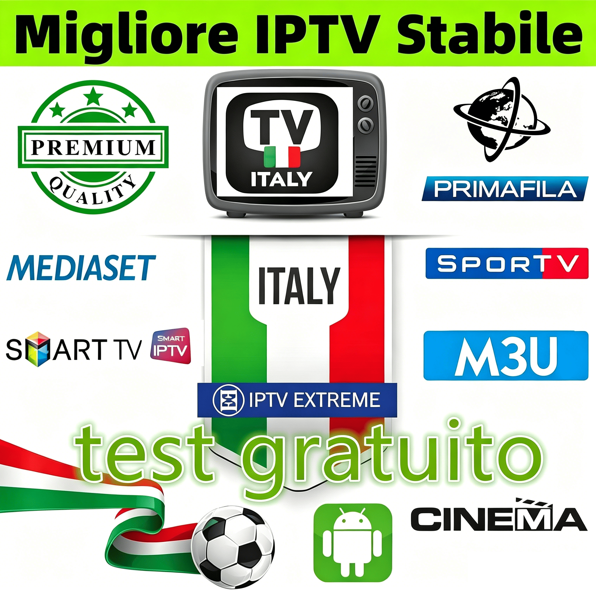 Italy IPTV M3u Subscription Italian Premium Europe uk German for Android Smart TV MAG Box IPTV italy